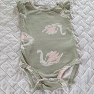 Carter's Sage Swan Print Bodysuit